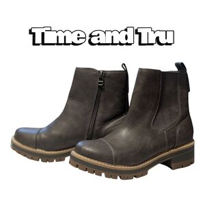 Time and Tru Women's Grey Ankle Boots